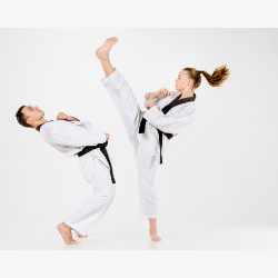 Two martial artists training